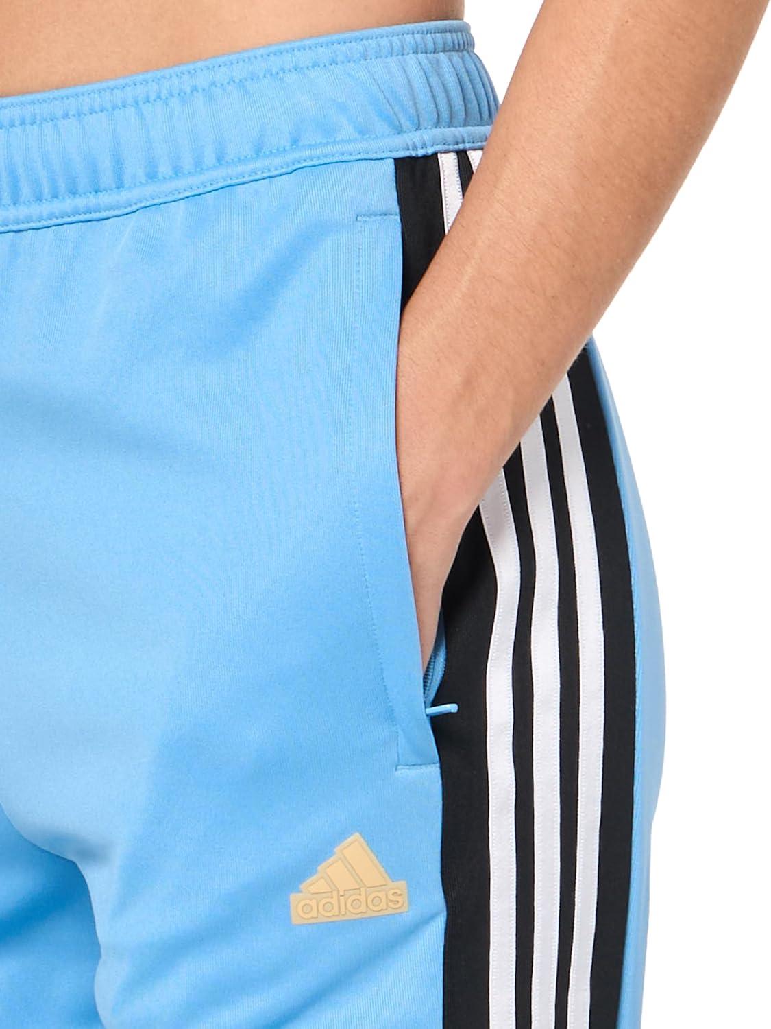 imageadidas Womens Tiro Cut 3Stripes Track PantsLight BlueBlackWhite
