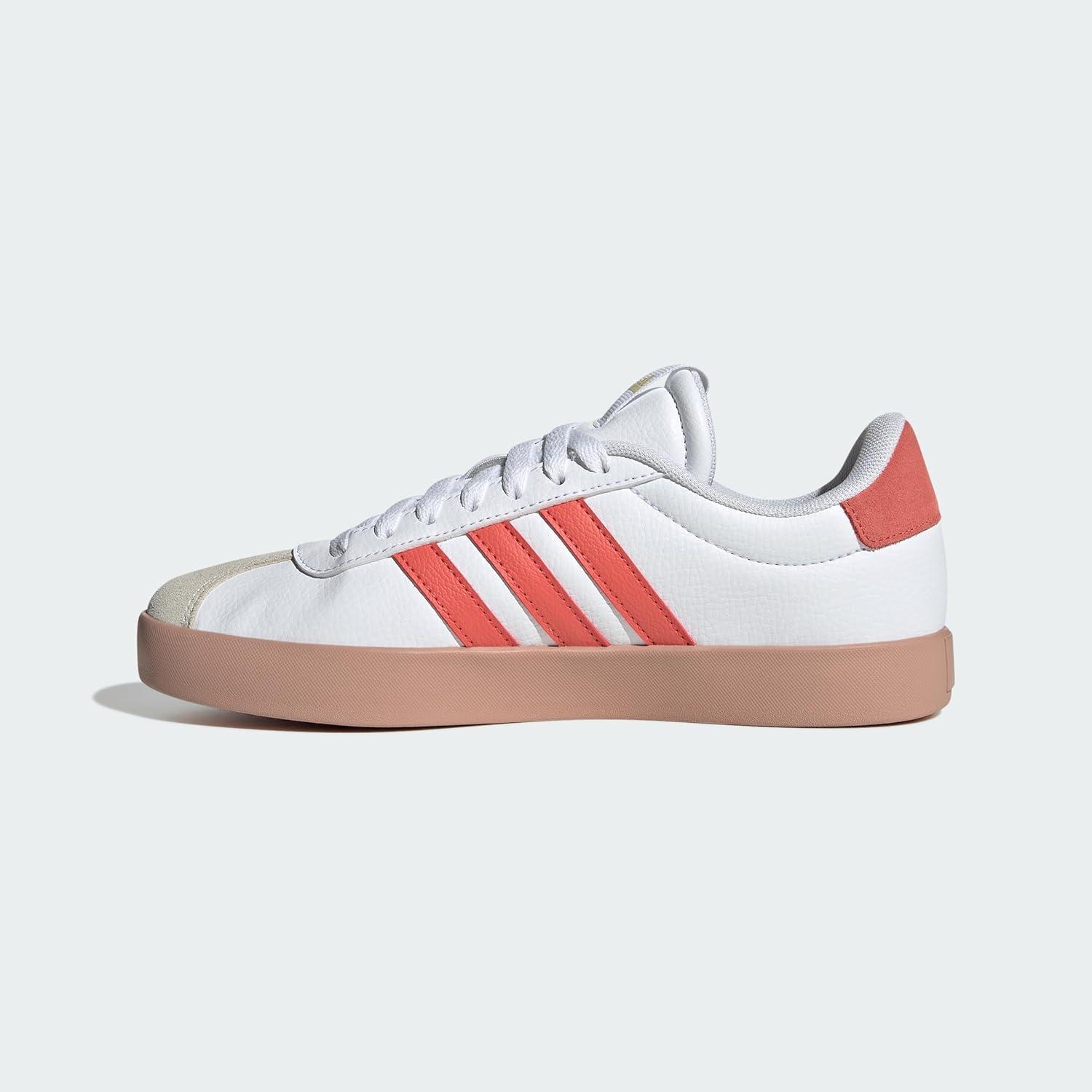 imageadidas Womens VL Court 30 SneakerCloud White Preloved Scarlet Gold Metallic