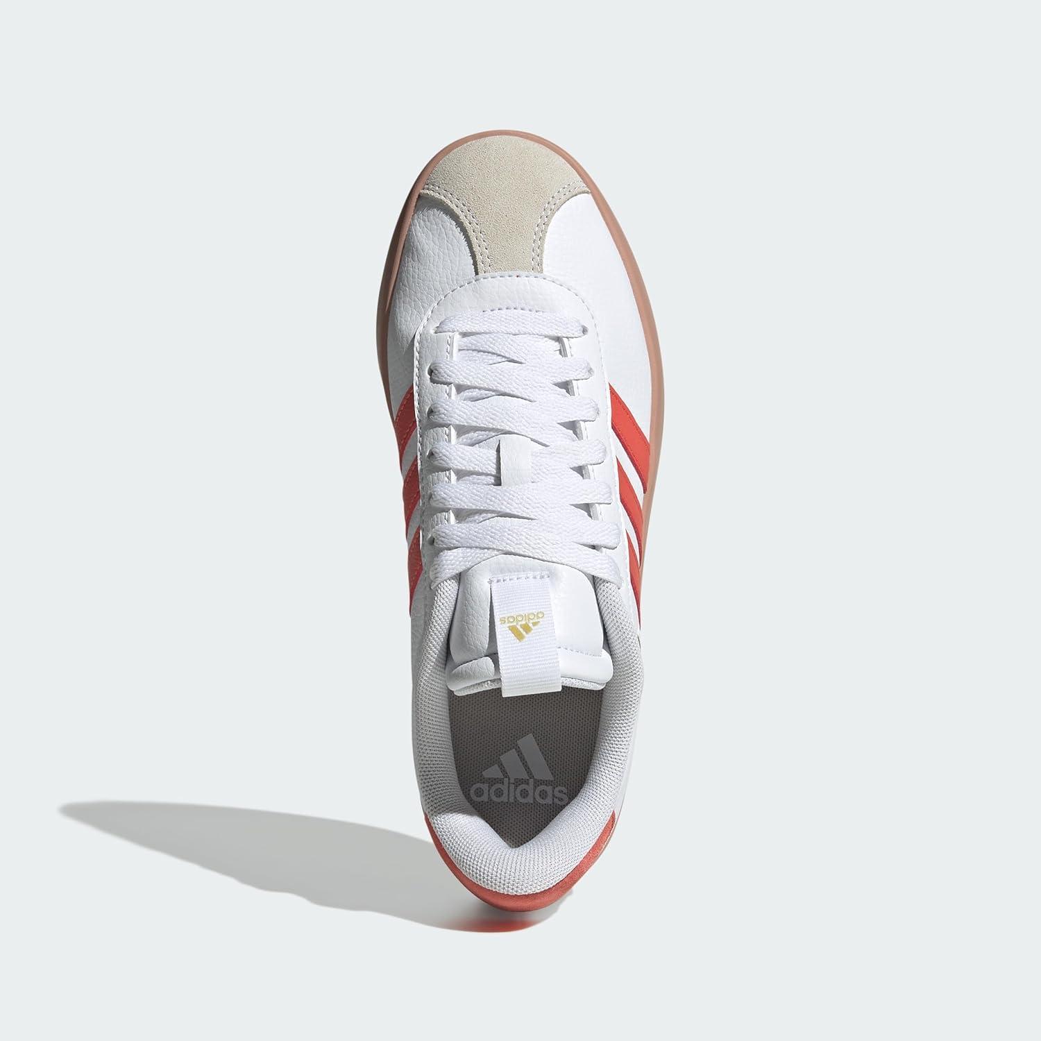 imageadidas Womens VL Court 30 SneakerCloud White Preloved Scarlet Gold Metallic