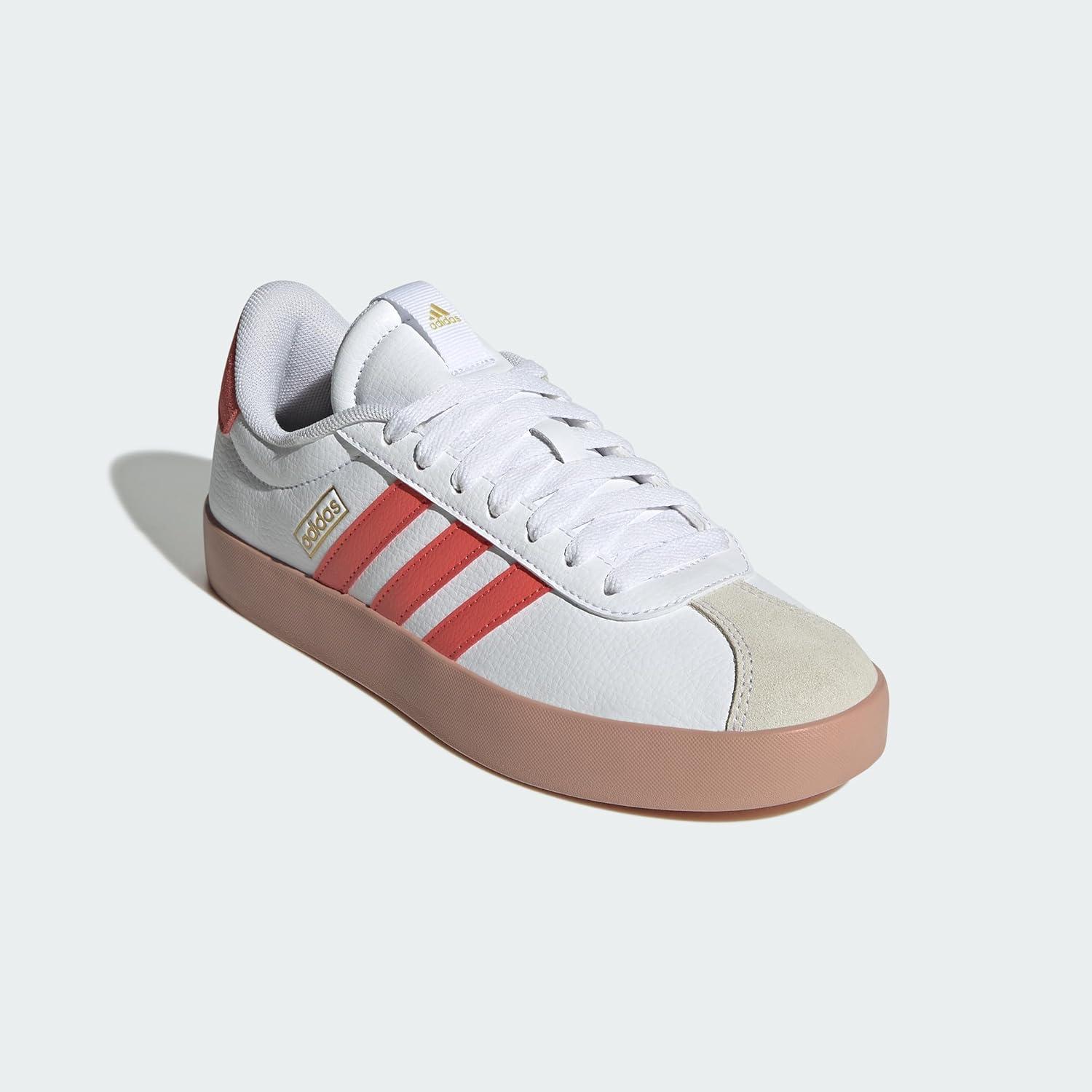 imageadidas Womens VL Court 30 SneakerCloud White Preloved Scarlet Gold Metallic