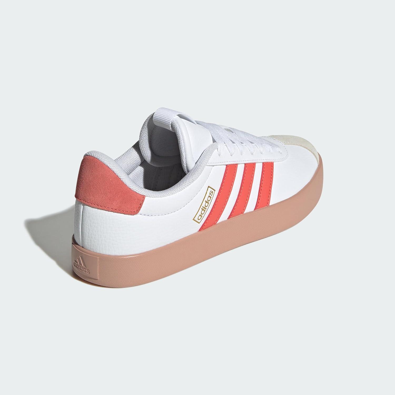 imageadidas Womens VL Court 30 SneakerCloud White Preloved Scarlet Gold Metallic