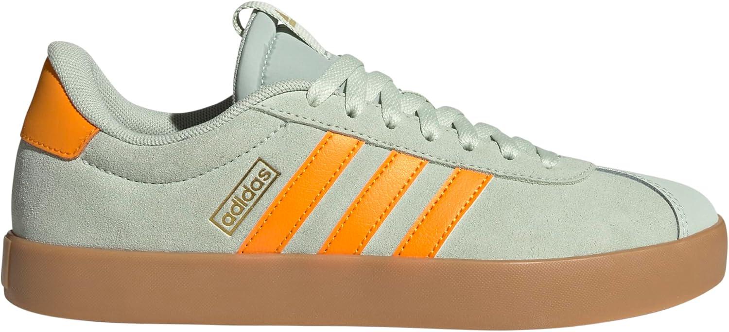 imageadidas Womens VL Court 30 SneakerLinen GreenCrew OrangeGold Metallic