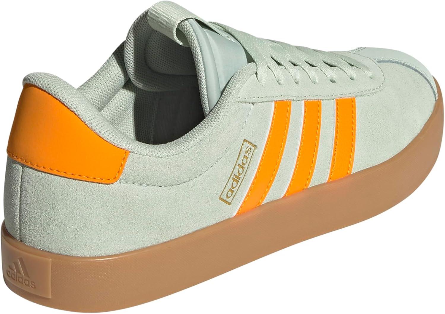 imageadidas Womens VL Court 30 SneakerLinen GreenCrew OrangeGold Metallic