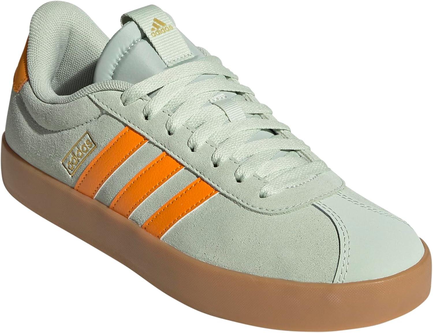 imageadidas Womens VL Court 30 SneakerLinen GreenCrew OrangeGold Metallic