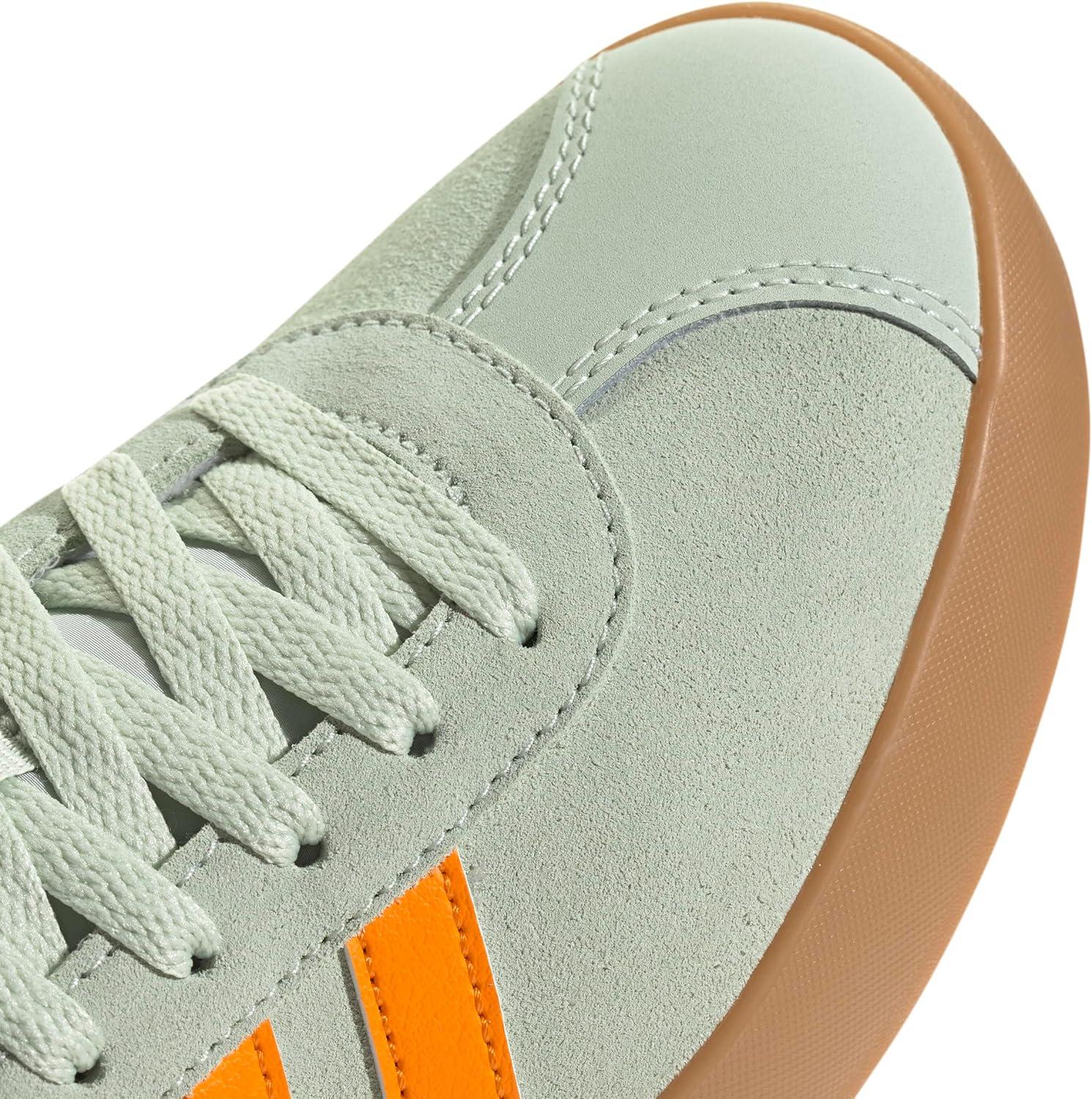 imageadidas Womens VL Court 30 SneakerLinen GreenCrew OrangeGold Metallic