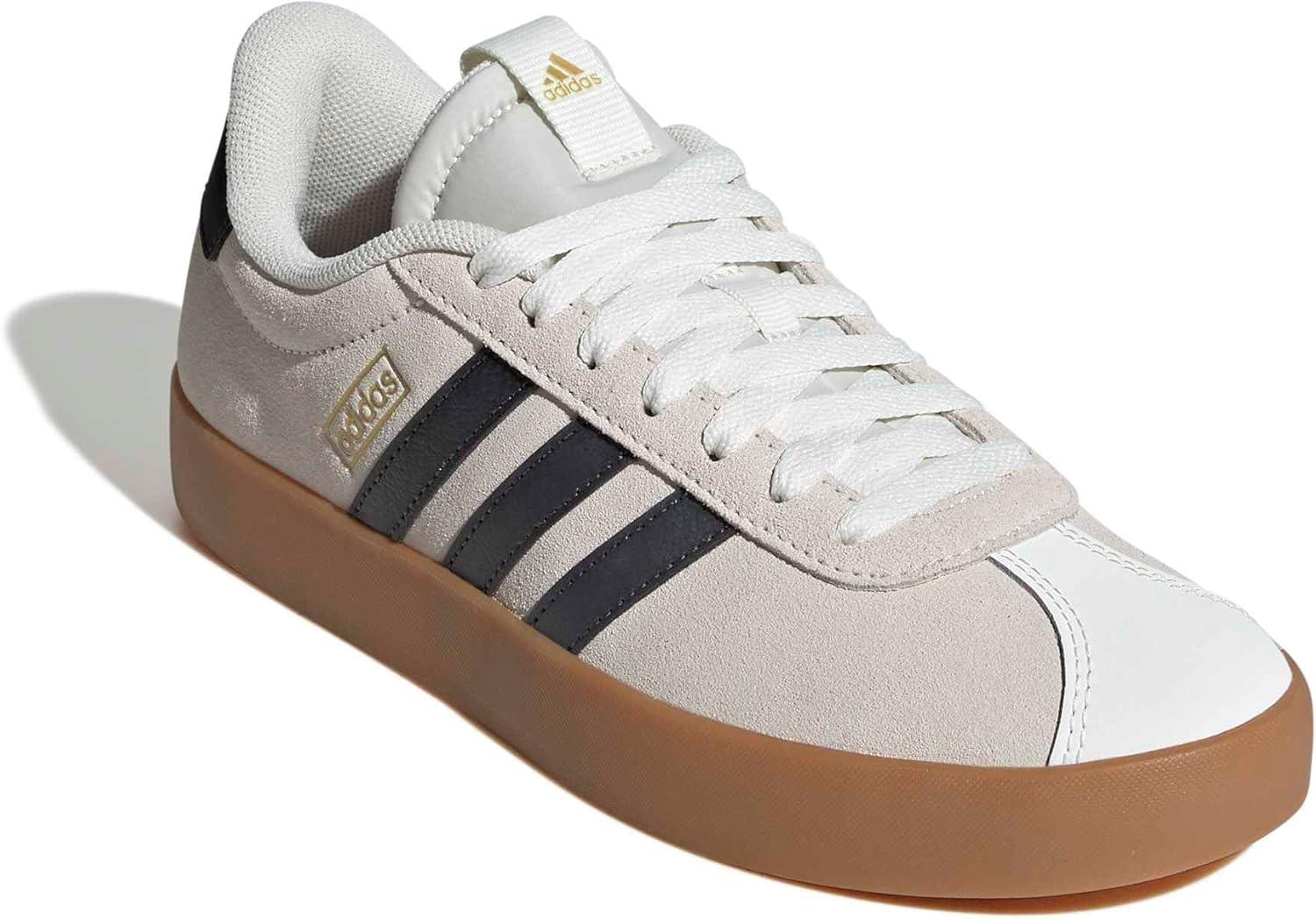 imageadidas Womens VL Court 30 SneakerOff White Grey Six Gold Metallic