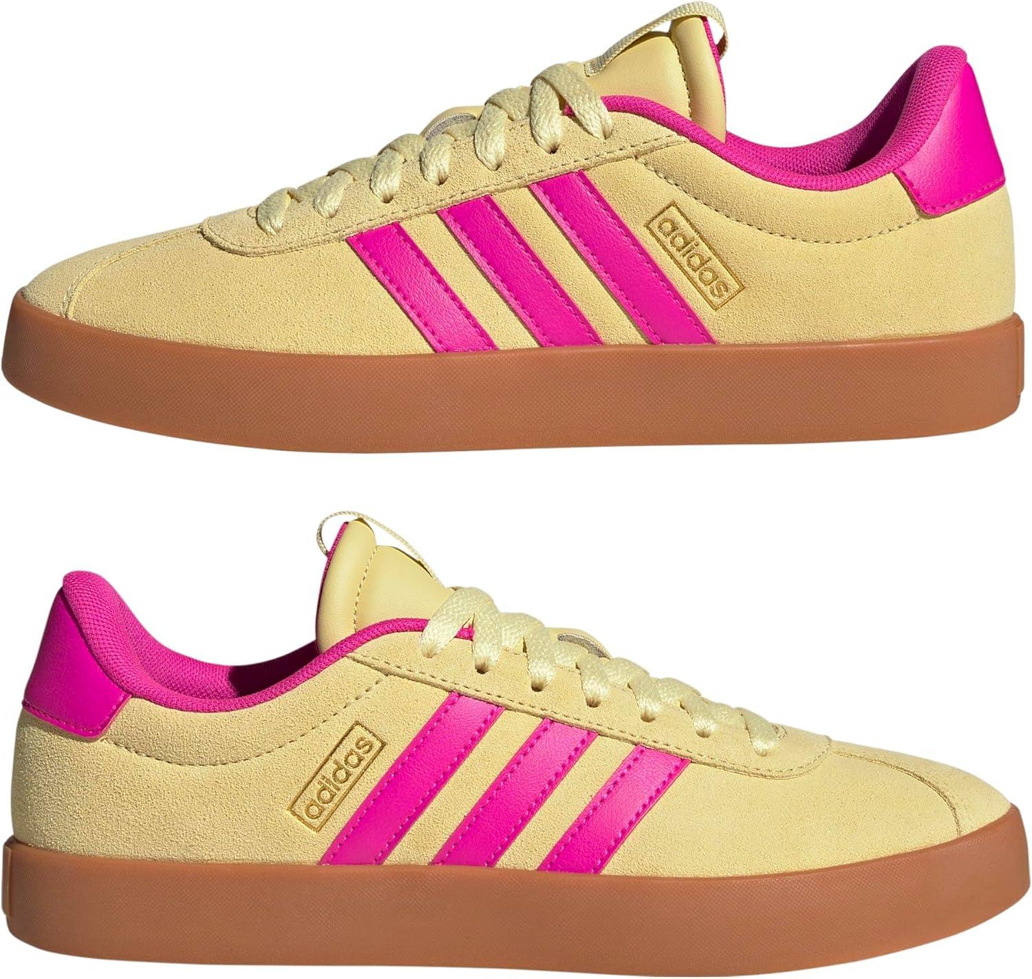 imageadidas Womens VL Court 30 SneakerPowder YellowShock PinkGold Metallic