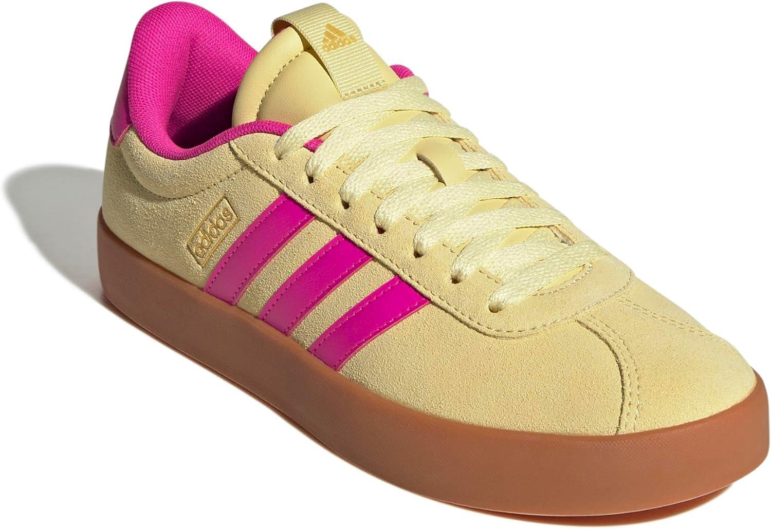 imageadidas Womens VL Court 30 SneakerPowder YellowShock PinkGold Metallic