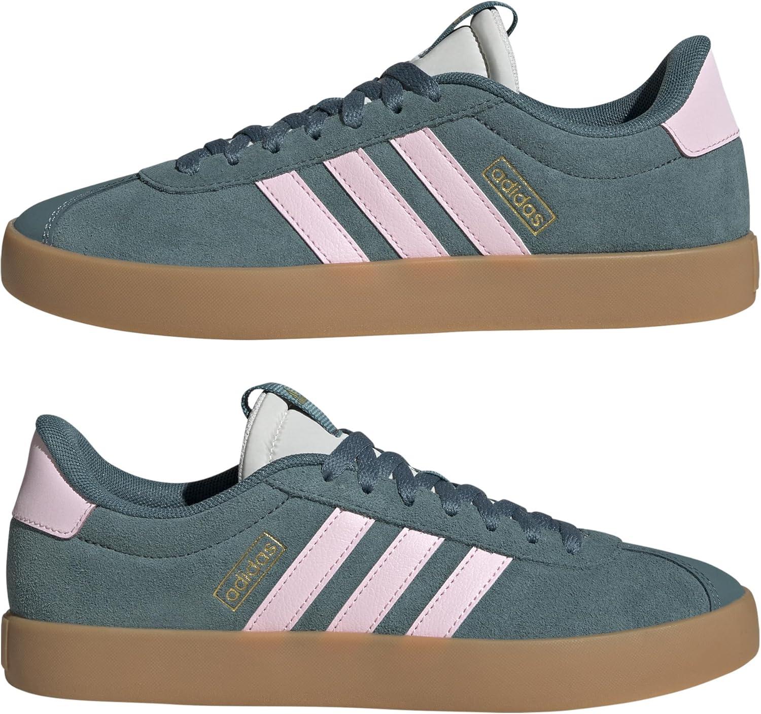 imageadidas Womens VL Court 30 SneakerPreloved TealClear PinkGold Metallic