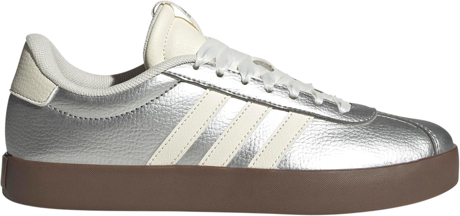 imageadidas Womens VL Court 30 SneakerSilver MetallicOff WhiteGum