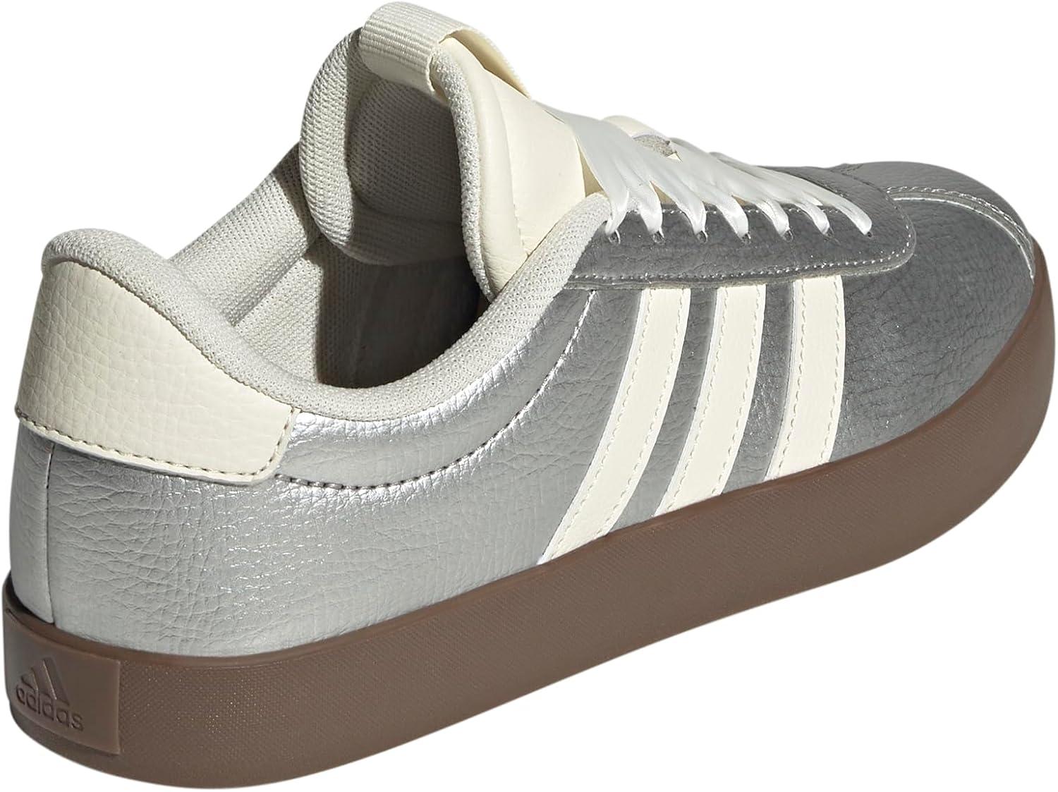 imageadidas Womens VL Court 30 SneakerSilver MetallicOff WhiteGum