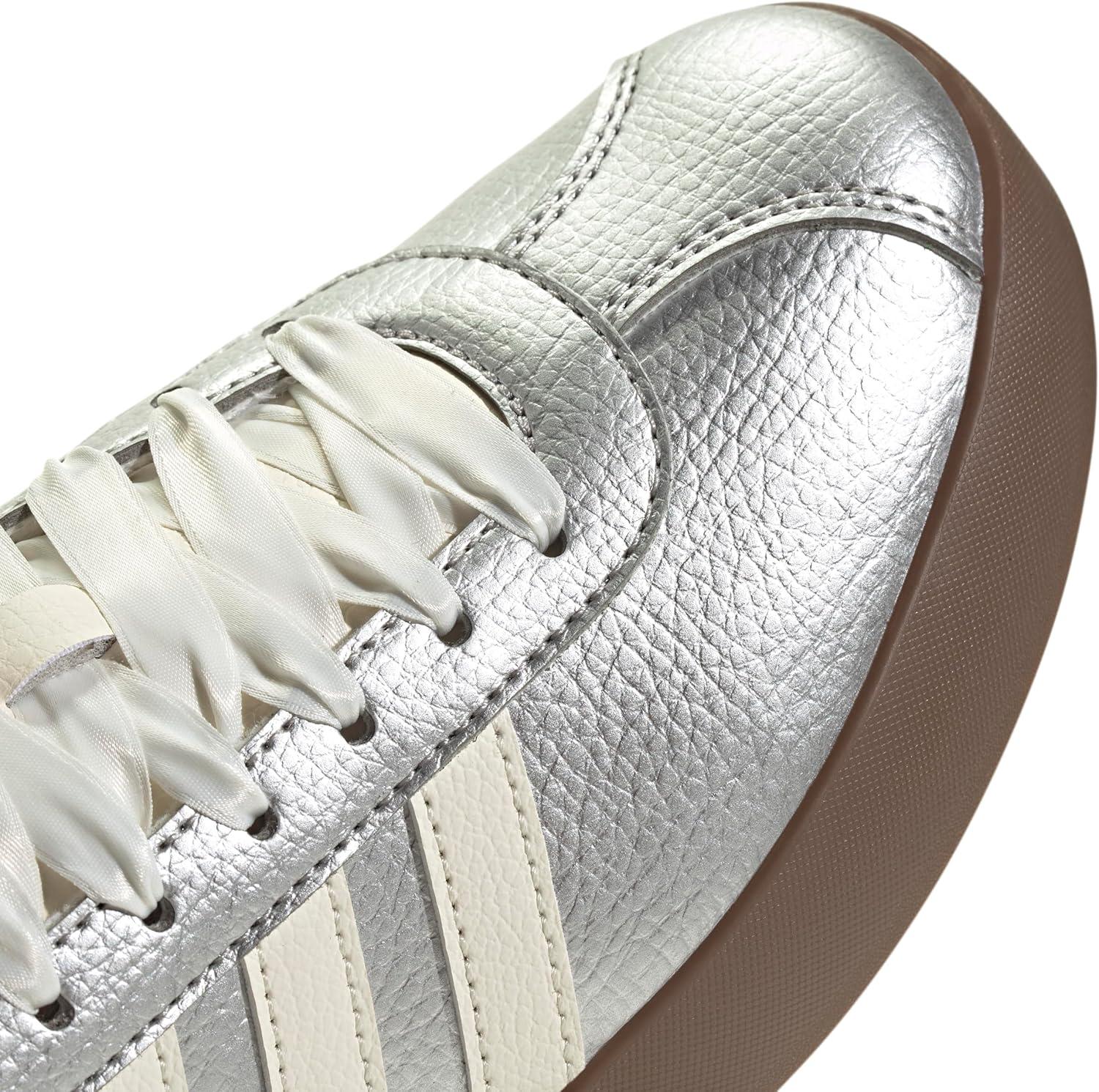 imageadidas Womens VL Court 30 SneakerSilver MetallicOff WhiteGum