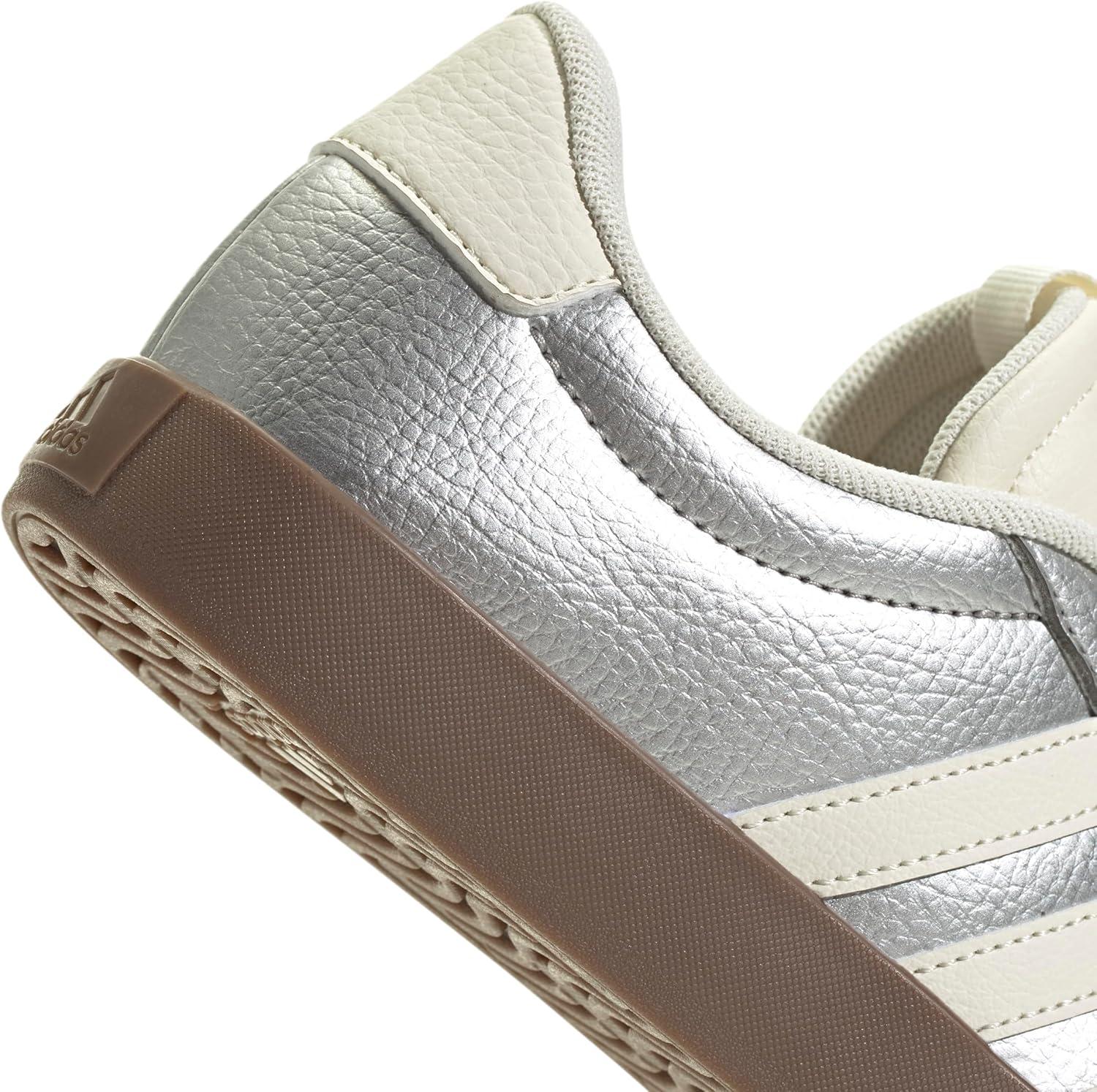 imageadidas Womens VL Court 30 SneakerSilver MetallicOff WhiteGum