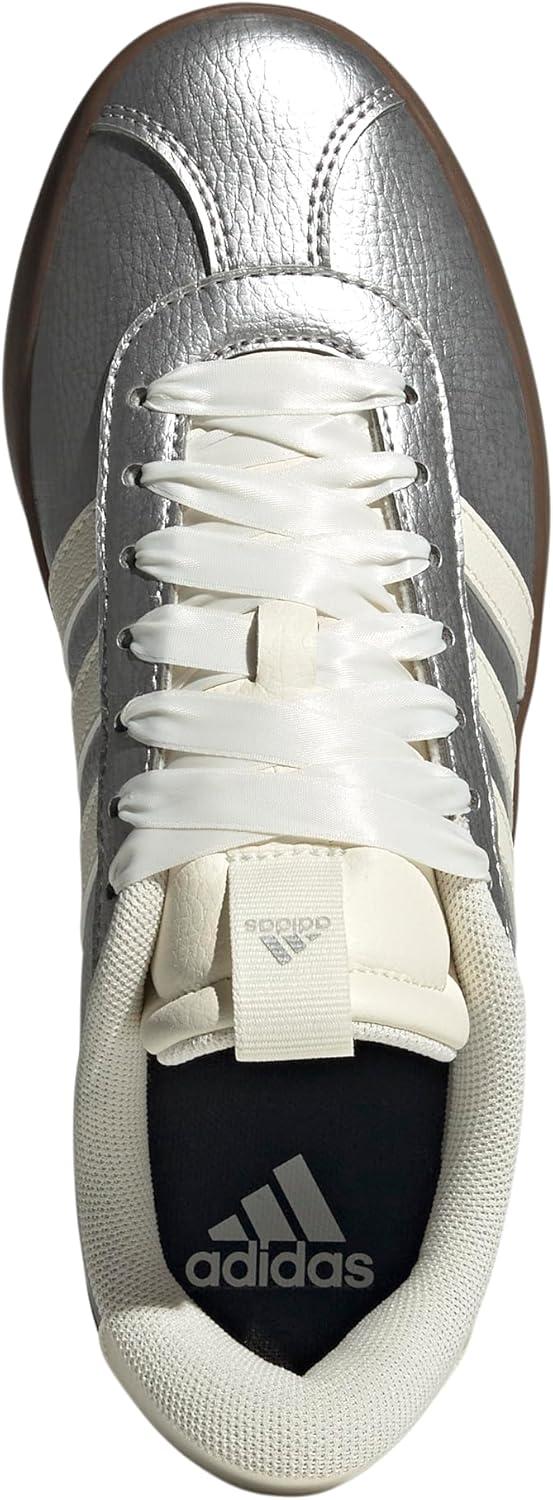imageadidas Womens VL Court 30 SneakerSilver MetallicOff WhiteGum