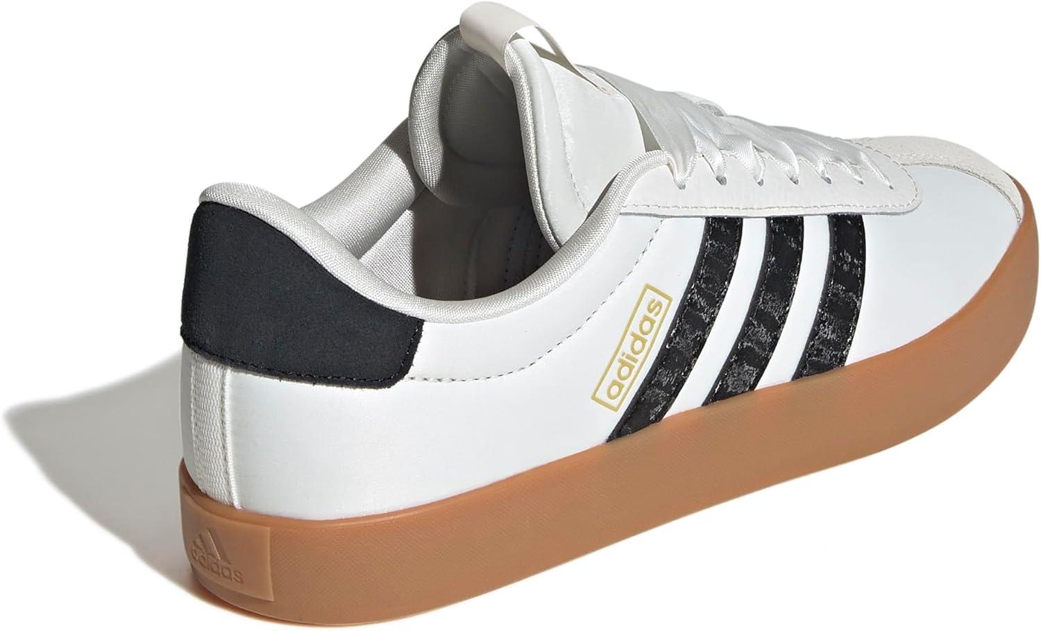 imageadidas Womens VL Court 30 SneakerWhiteBlackGold Metallic