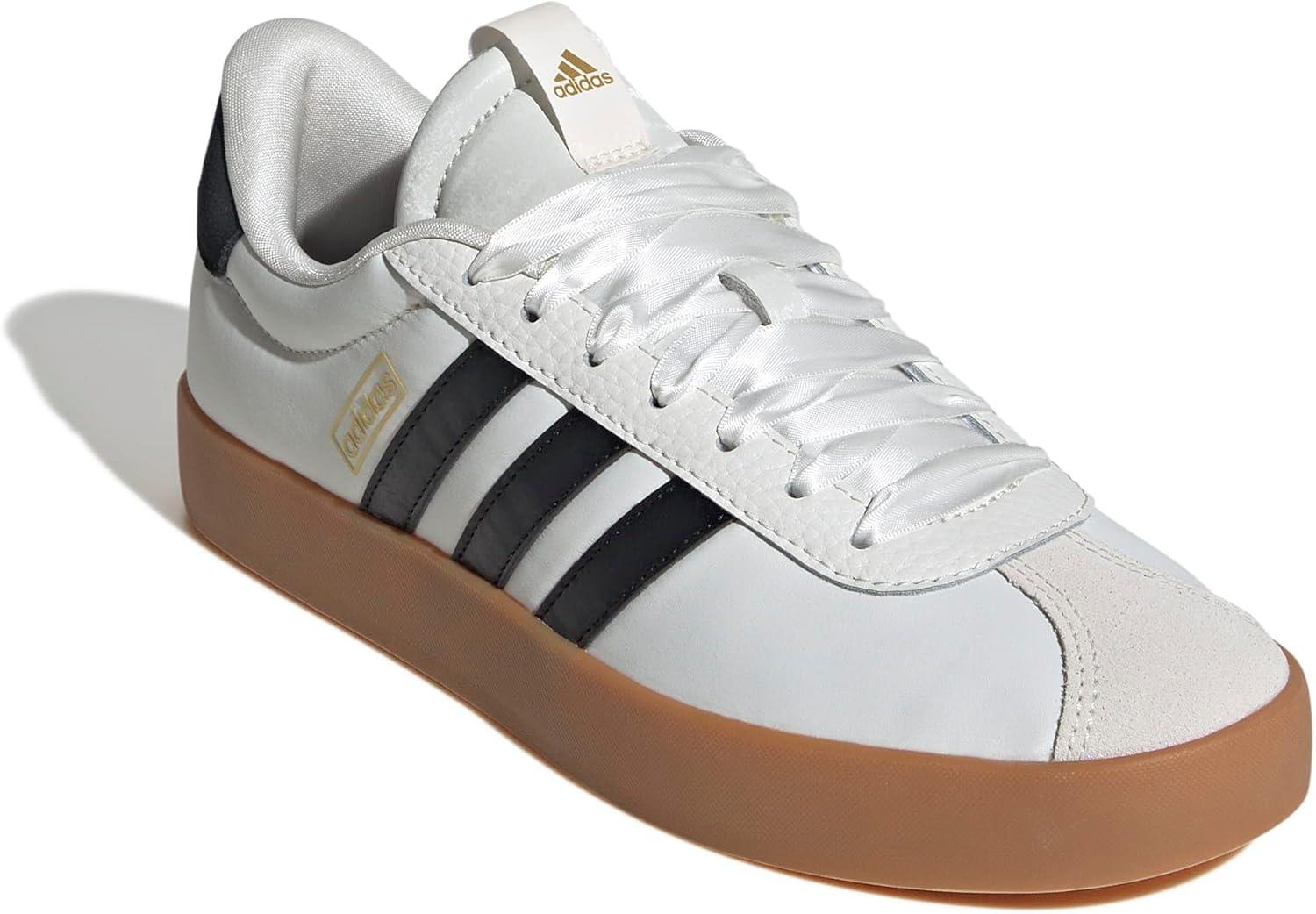 imageadidas Womens VL Court 30 SneakerWhiteBlackGold Metallic