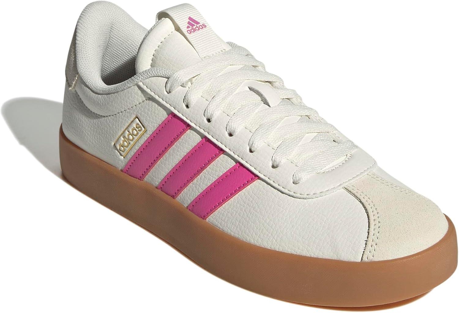 imageadidas Womens VL Court 30 SneakerWhitePulse MagentaGold Metallic