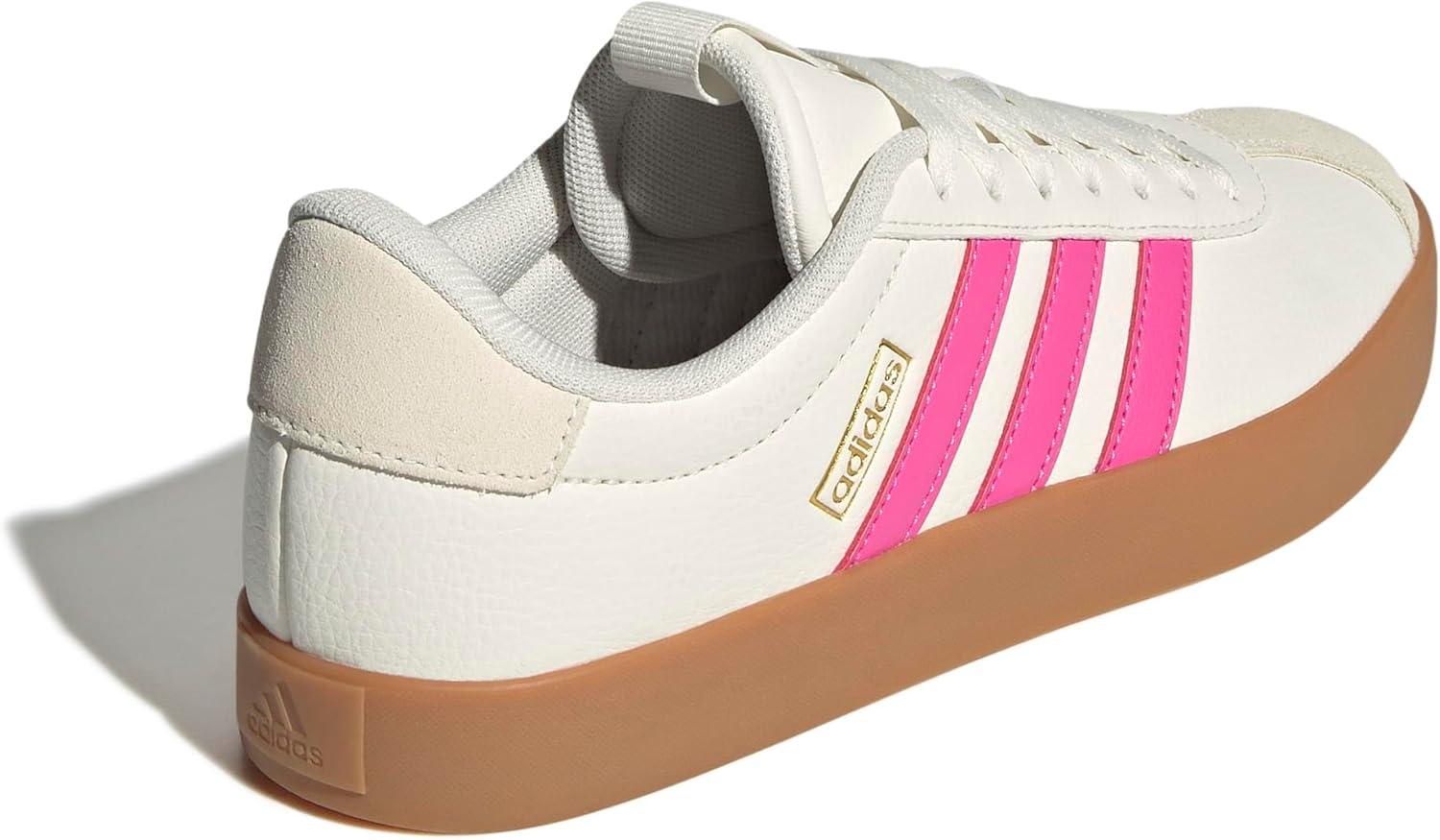 imageadidas Womens VL Court 30 SneakerWhitePulse MagentaGold Metallic