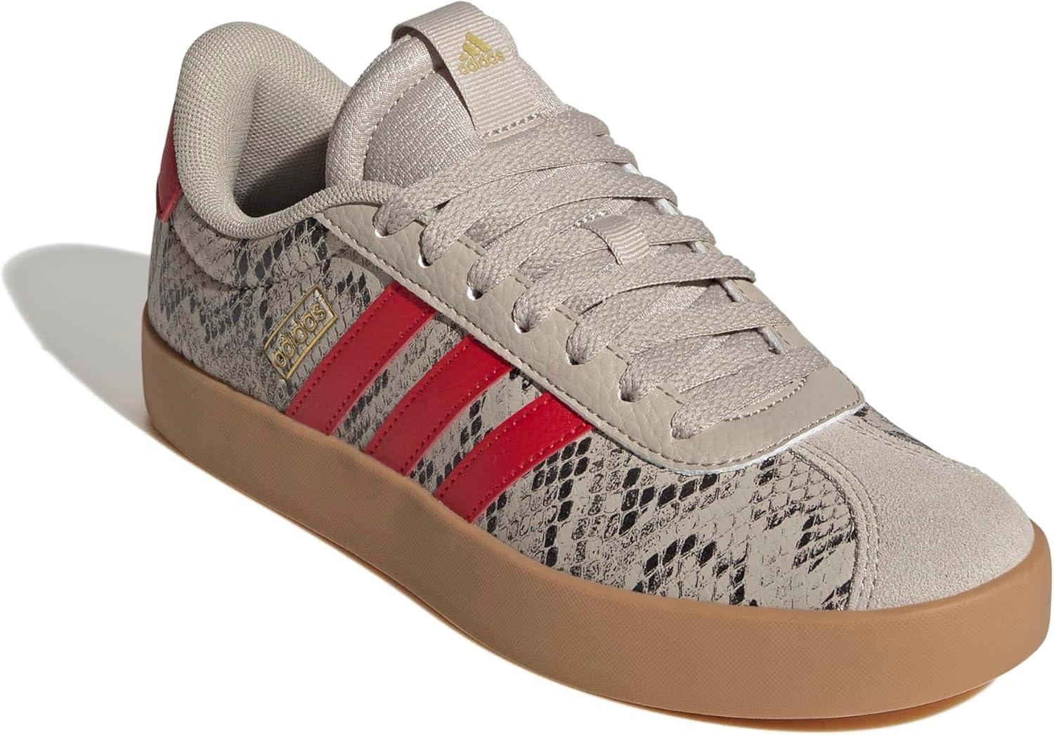 imageadidas Womens VL Court 30 SneakerWonder BeigeBetter ScarletGold Metallic