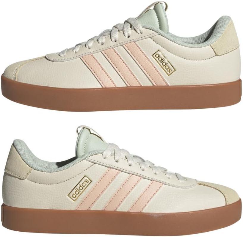 imageadidas Womens VL Court 30 SneakerWonder WhitePowder CoralLinen Green