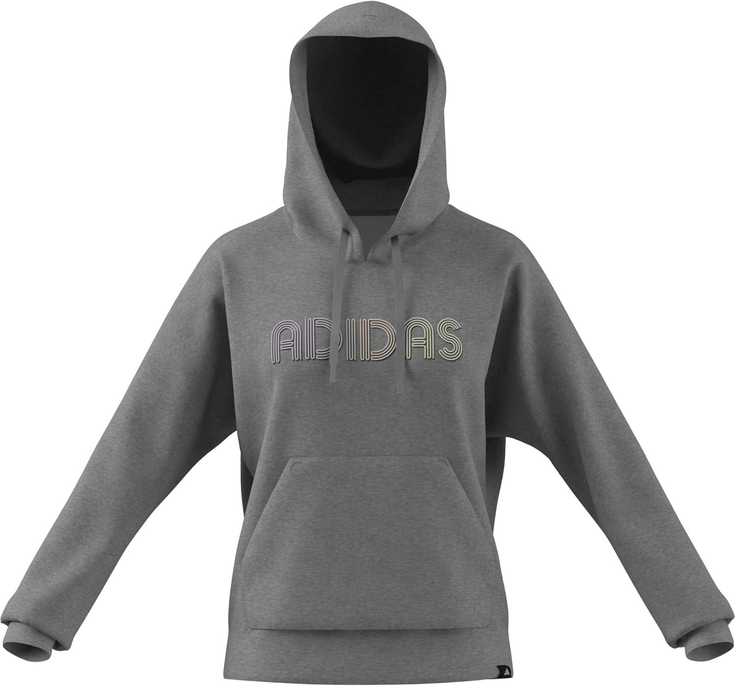 imageadidas Womens Wordmark Graphic HoodieMedium Grey Heather