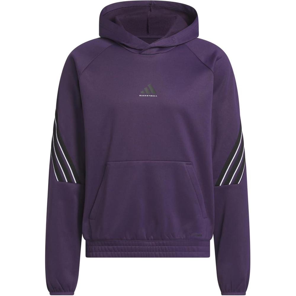 imageadidas Mens Basketball Crazy Warm Fleece Hoodie Aurora PlumBlack