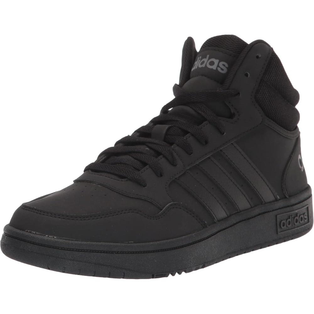imageadidas Mens Hoops 30 Mid Basketball ShoeBlackBlackGrey Six