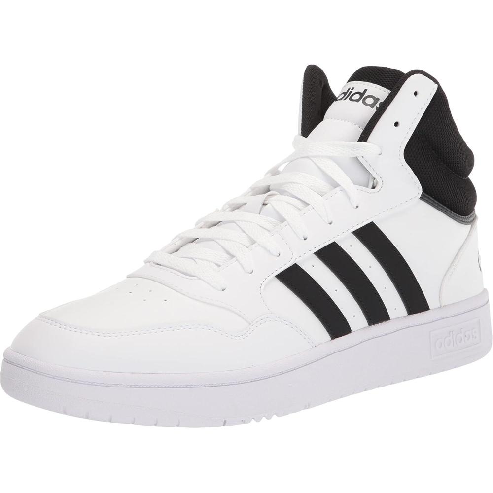 imageadidas Mens Hoops 30 Mid Basketball ShoeWhiteBlackWhite
