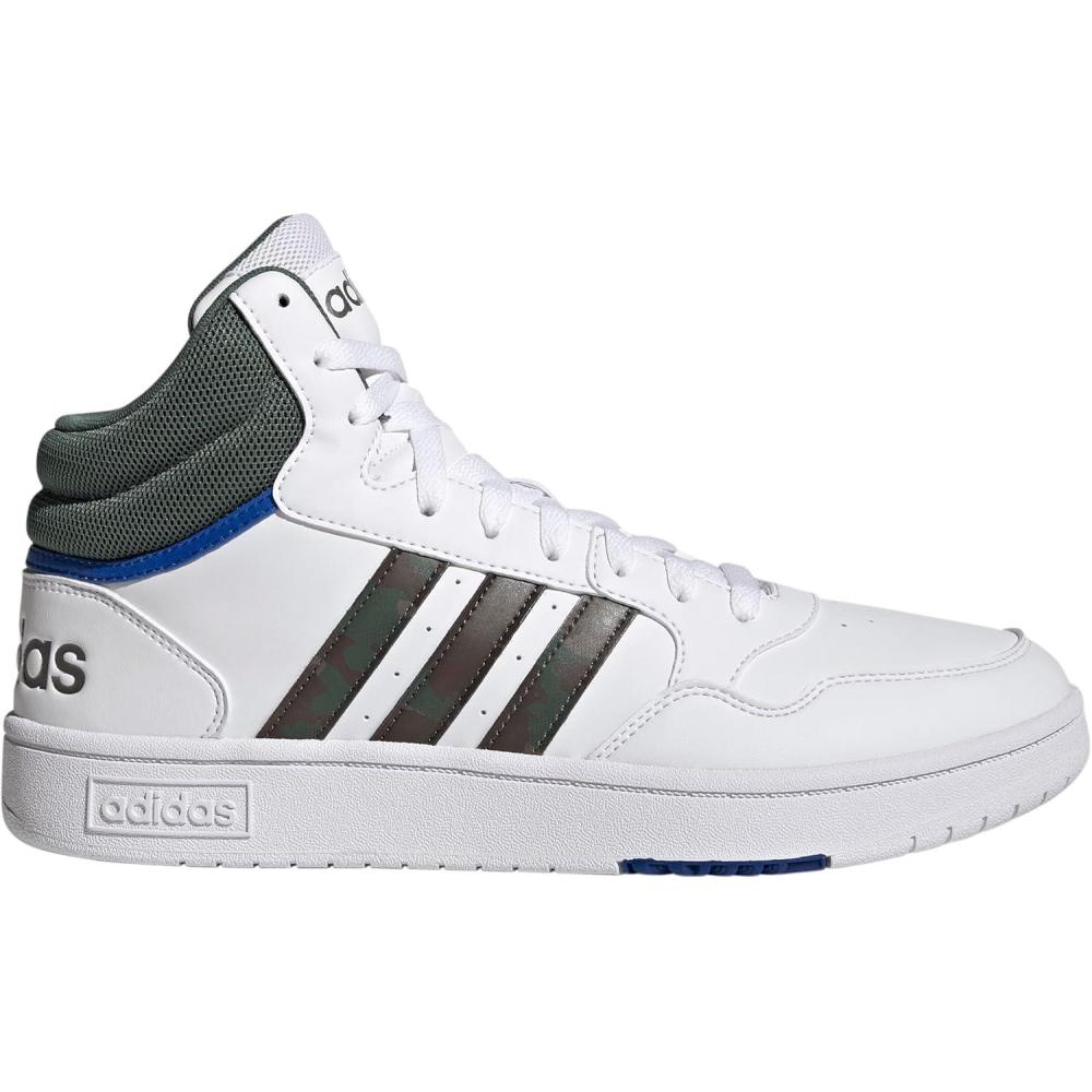 imageadidas Mens Hoops 30 Mid Basketball ShoeWhiteGreen OxideTeam Royal Blue