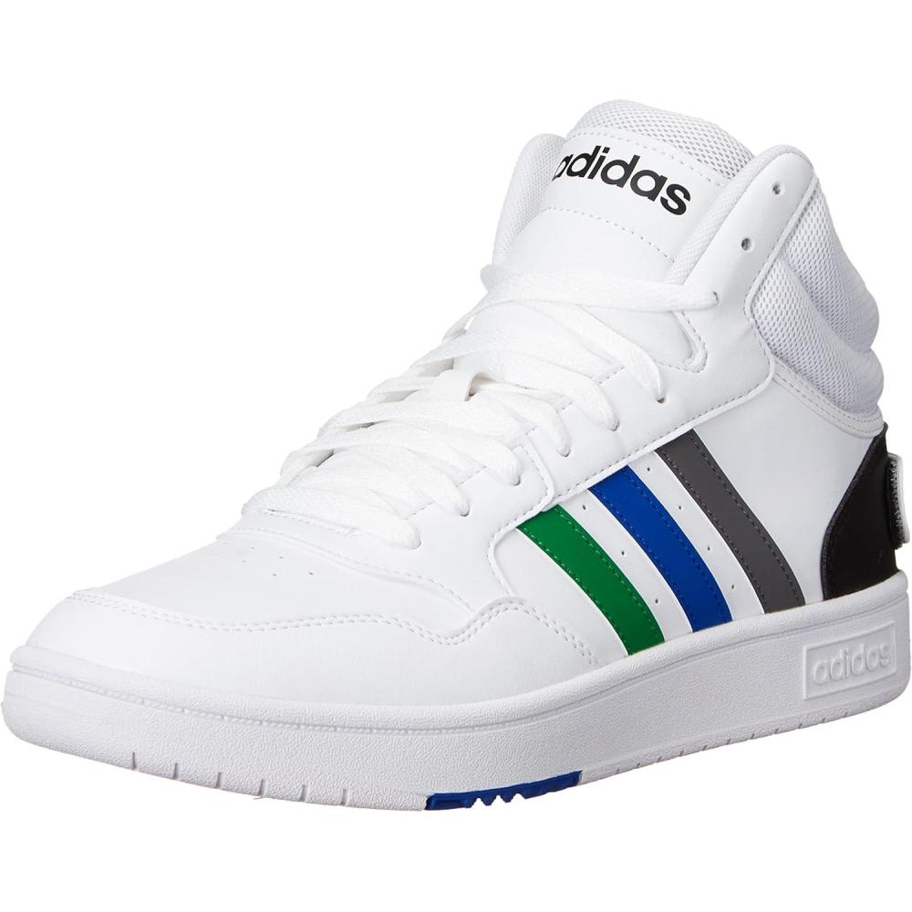 imageadidas Mens Hoops 30 Mid Basketball ShoeWhiteGreenTeam Royal Blue