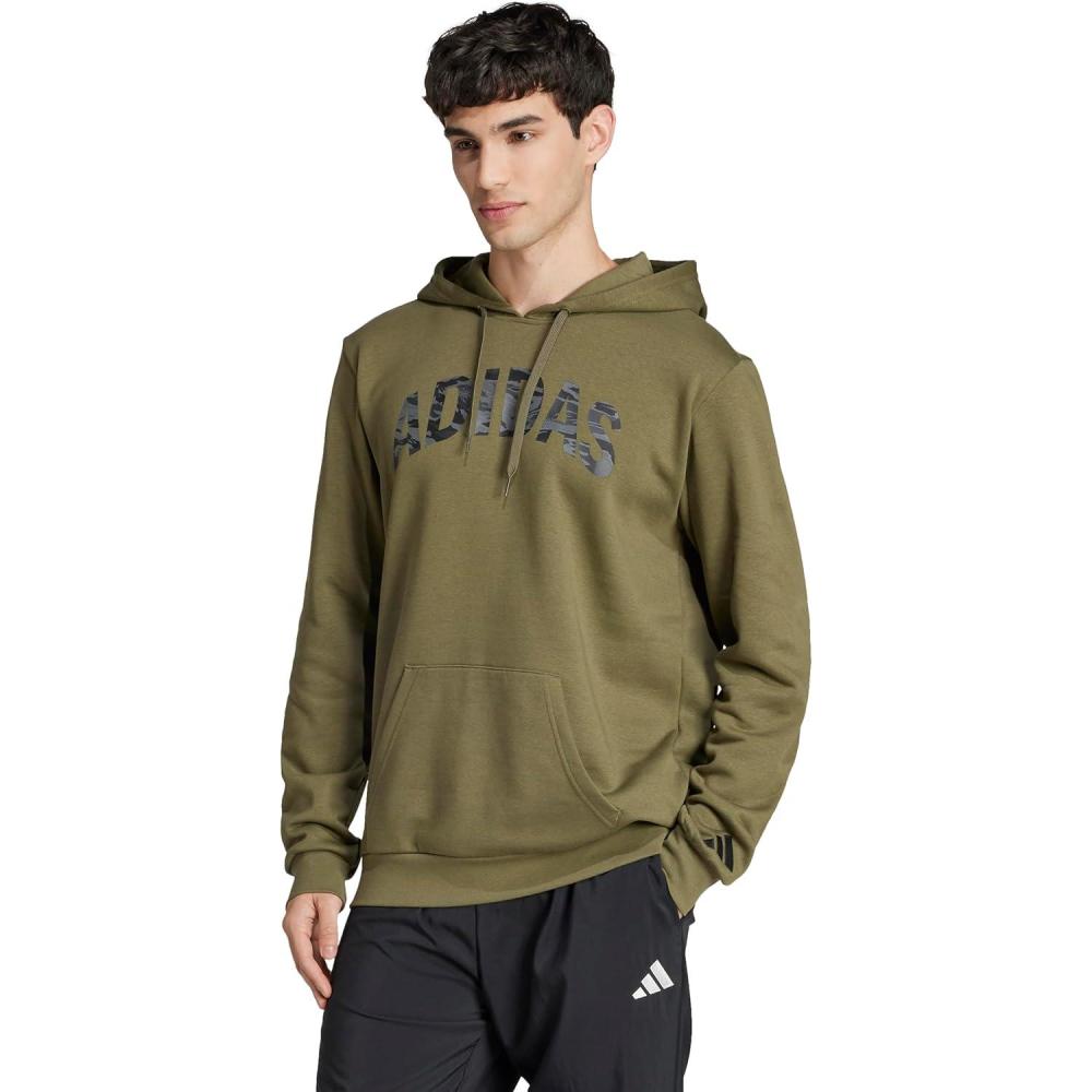 imageadidas Mens Size Codes Camouflage Linear Graphic HoodieOlive Strata
