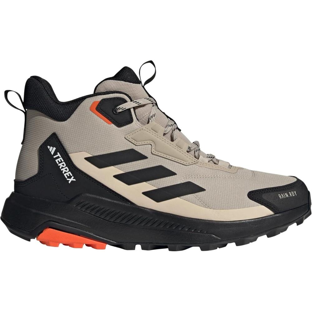 imageadidas Mens Terrex Anylander Mid Top Rainrdy HikingWonder BeigeBlackSemi Impact Orange