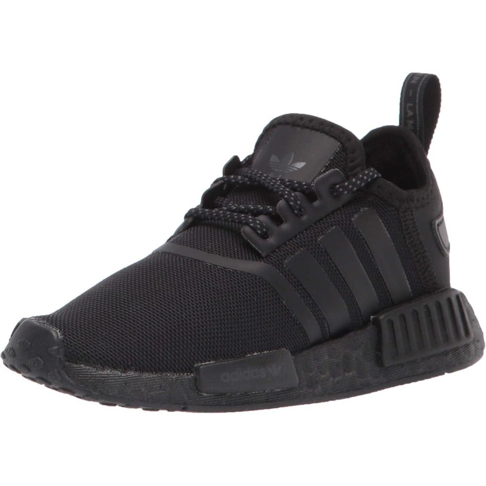 imageadidas UnisexChild NMDr1 C Little Kid SneakerBlackBlackGrey Elastic