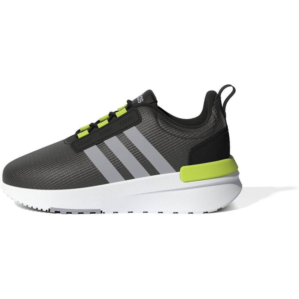 imageadidas UnisexChild Racer TR21 Running ShoeBlackHalo SilverSolar Yellow