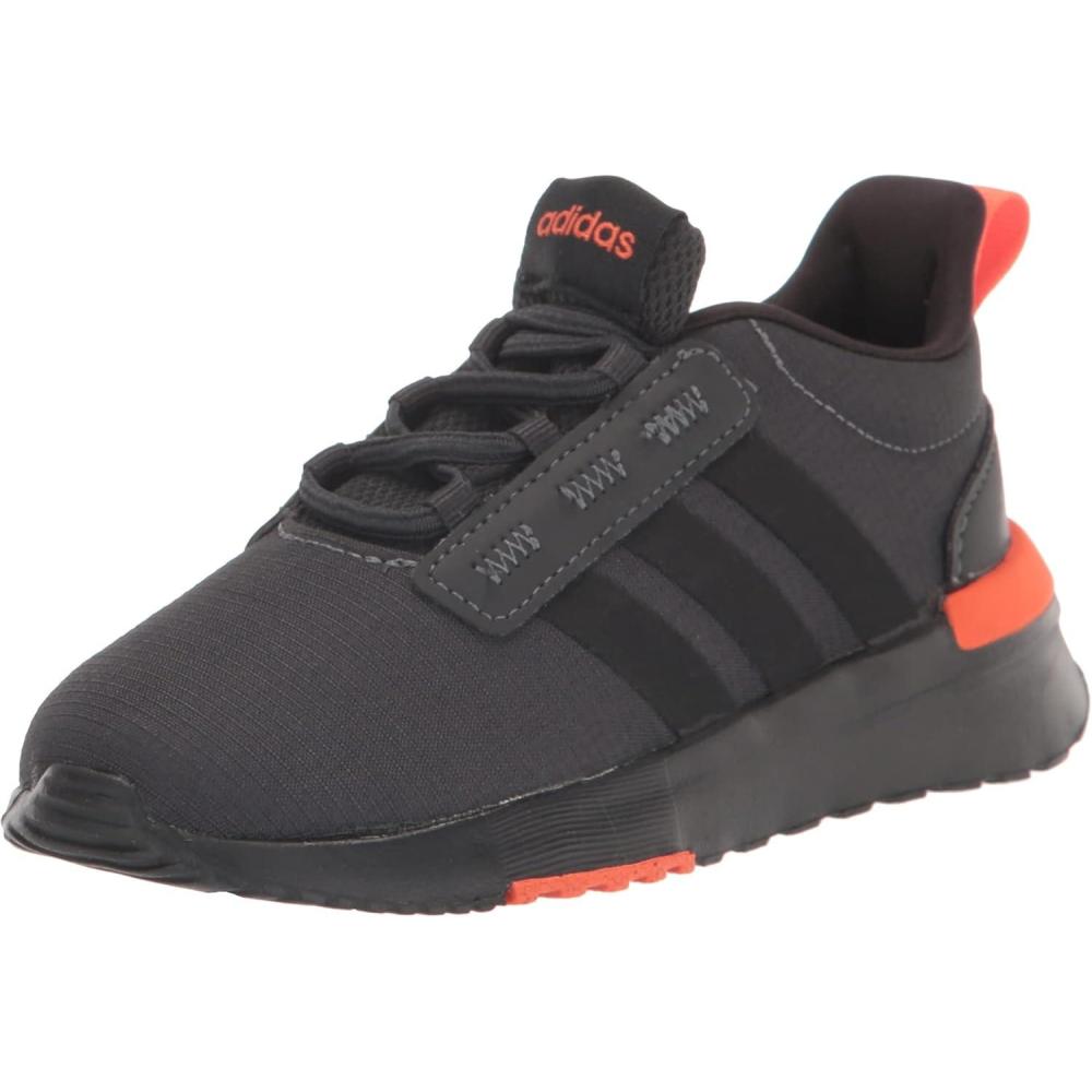imageadidas UnisexChild Racer TR21 Running ShoeCarbonBlackSemi Impact Orange