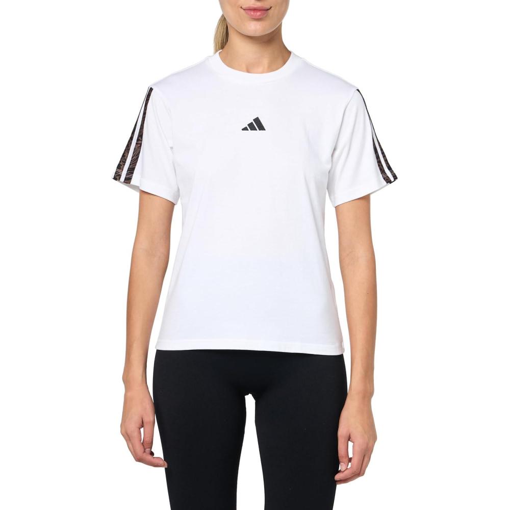 imageadidas Womens Essentials Leopard Print TShirtWhiteEarth Strata