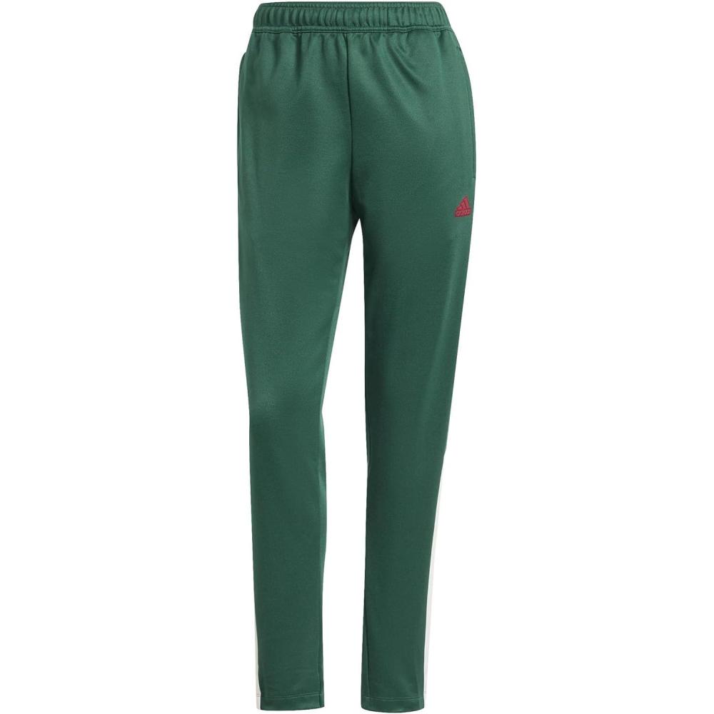 imageadidas Womens Tiro Cut 3Stripes Track PantsDark GreenCloud WhiteCollegiate Burgundy