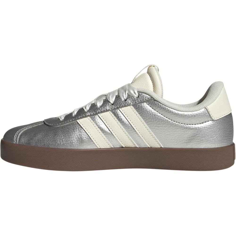 imageadidas Womens VL Court 30 SneakerSilver MetallicOff WhiteGum