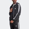 imageadidas Mens Essentials Fleece 3Stripes Hoodie Athletic Outerwear Casual  RedBlack