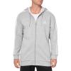 imageadidas Mens Essentials Fleece 3Stripes Hoodie Athletic Outerwear Casual  RedMedium Grey Heather