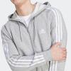 imageadidas Mens Essentials Fleece 3Stripes Hoodie Athletic Outerwear Casual  RedMedium Grey Heather