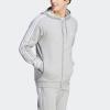 imageadidas Mens Essentials Fleece 3Stripes Hoodie Athletic Outerwear Casual  RedMedium Grey Heather