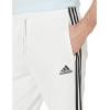 imageadidas Mens Essentials Fleece Tapered Cuff 3Stripes PantsWhiteBlack