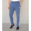 imageadidas Mens Essentials Fleece Tapered Cuff 3Stripes PantsWonder SteelWhite