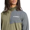 imageadidas Mens Terrex Multi HalfZip Long Sleeve Hiking TShirtOlive Strata