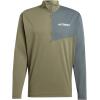 imageadidas Mens Terrex Multi HalfZip Long Sleeve Hiking TShirtOlive Strata