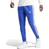 imageadidas Mens Essentials Fleece Tapered Cuff 3Stripes PantsSemi Lucid Blue
