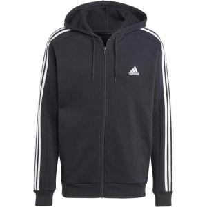 imageadidas Mens Essentials Fleece 3Stripes Hoodie Athletic Outerwear Casual  RedBlack