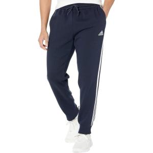imageadidas Mens Essentials Fleece Tapered Cuff 3Stripes PantsLegend InkWhite