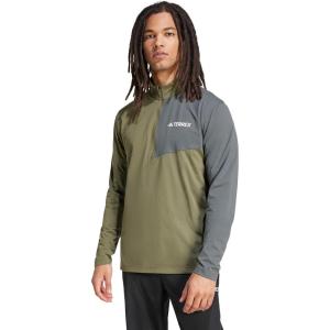 imageadidas Mens Terrex Multi HalfZip Long Sleeve Hiking TShirtOlive Strata